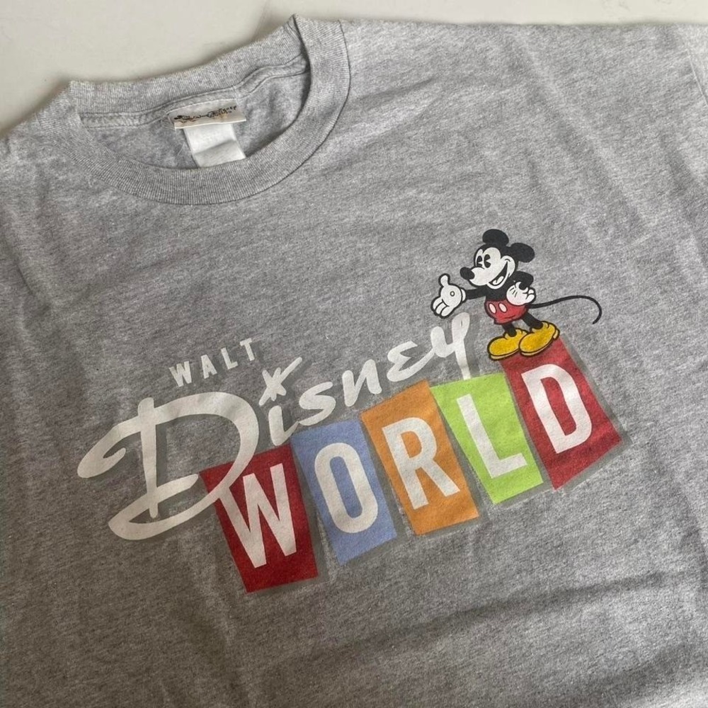 Vintage Walt Disney World Mickey Mouse T-Shirt Gray Graphic Tee XXL USA  90s